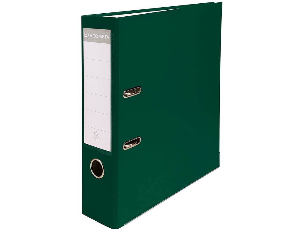 CLASSEUR LEVIER EXACOMPTA A4 POLYPROPYLÈNE 22/10E DOS 80MM COLORIS VERT FONCÉ