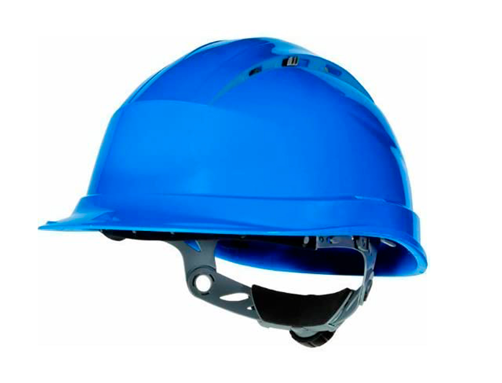 CASQUE DELTAPLUS CHANTIER VENTIL ANTI-UV POLYPROPYLNE SERRAGE ROTOR AJUSTABLE +50C/-30C COLORIS BLEU
