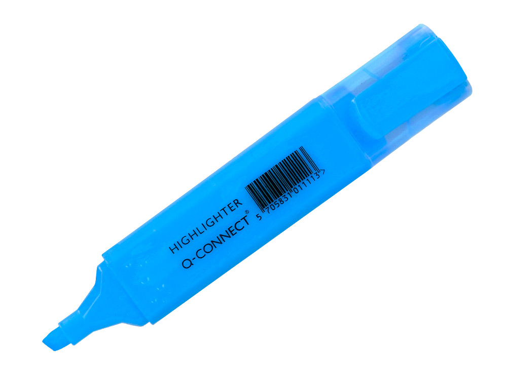 SURLIGNEUR Q-CONNECT TRACÉ 2/5 MM POINTE BISEAUTÉE COULEURS ÉCLATANTES BLEU