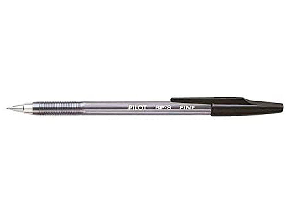 STYLO-BILLE PILOT BP-S ÉCRITURE FINE 0.3MM ENCRE DOUCE POINTE INDÉFORMABLE RECHARGEABLE CORPS TRANSLUCIDE COLORIS NOIR