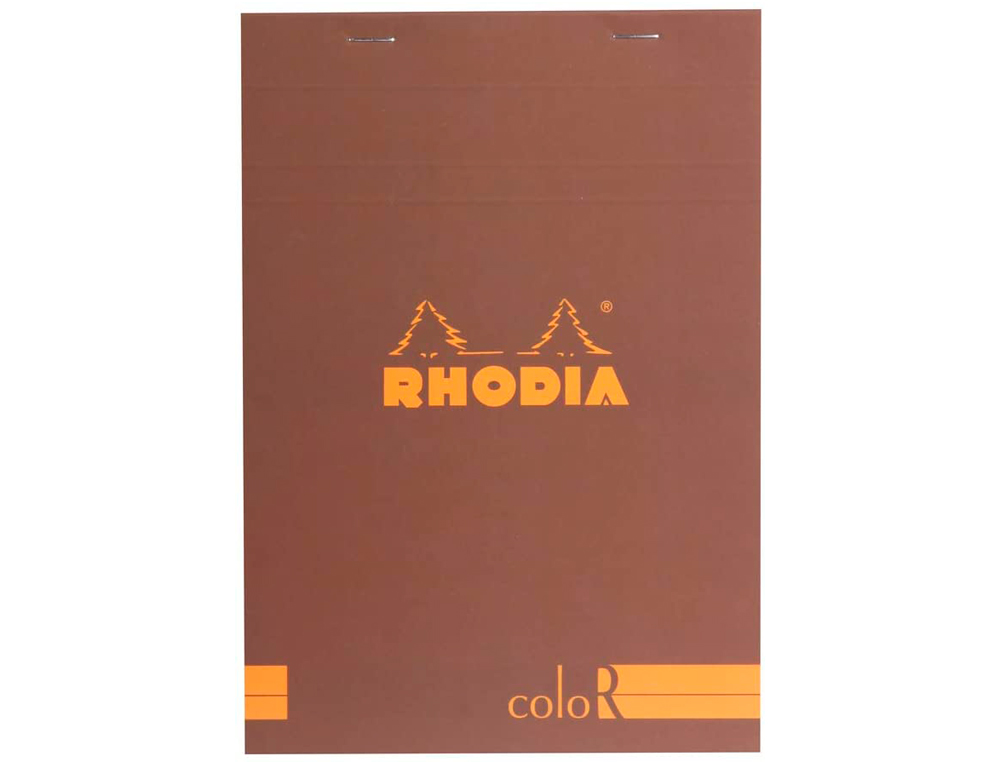 BLOC AGRAFÉ RHODIA COLOR N.16 A5 14.8x21CM COUVERTURE PELLICULÉE 70F 90G LIGNÉ MICROPERFORÉ COLORIS ROUILLE