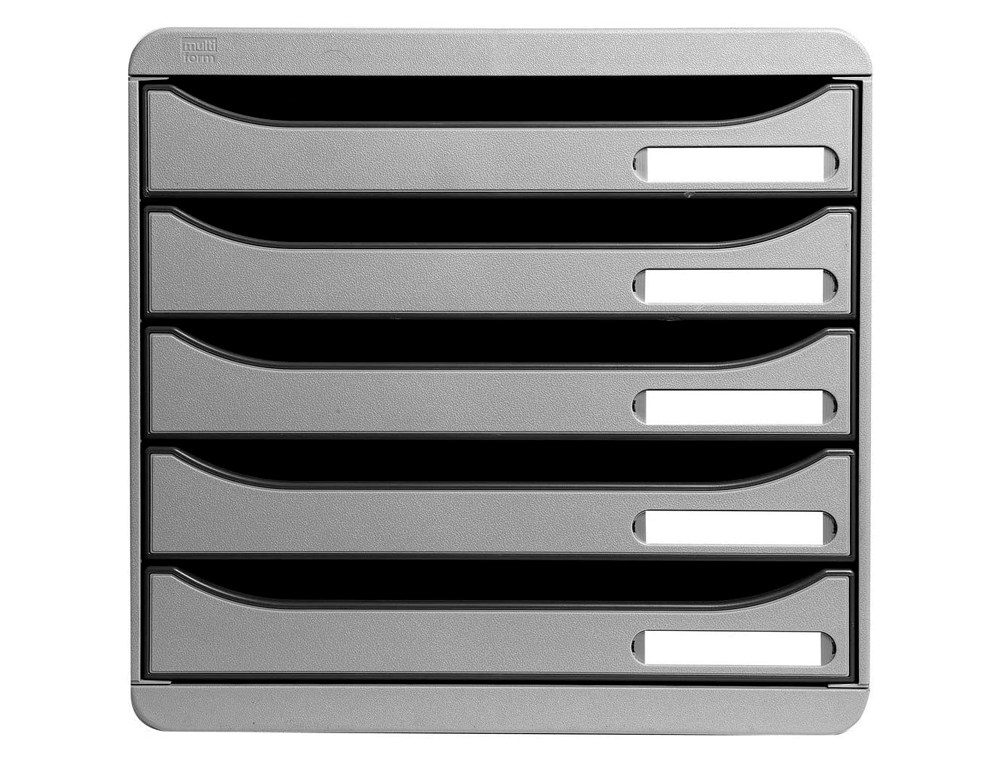 MODULE CLASSEMENT EXACOMPTA BIG BOX 5 TIROIRS A4+ MONOBLOC SUPERPOSABLE BUTE SCURIT 347X278X271MM COLORIS GRIS