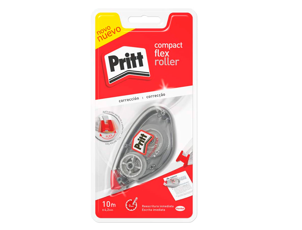 CORRECTEUR PRITT COMPACT DVIDOIR RUBAN 4.2MMX10M 1 LIGNE APPLICATION FRONTALE RCRITURE IMMDIATE PROTECTION EMBOUT