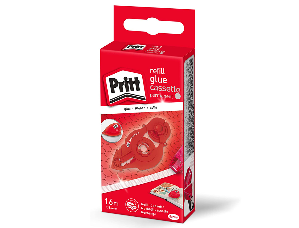 RECHARGE PRITT COLLE ROLLER RUBAN 8.4MMX16MM COLLAGE PERMANENT IMMDIAT ROLLER