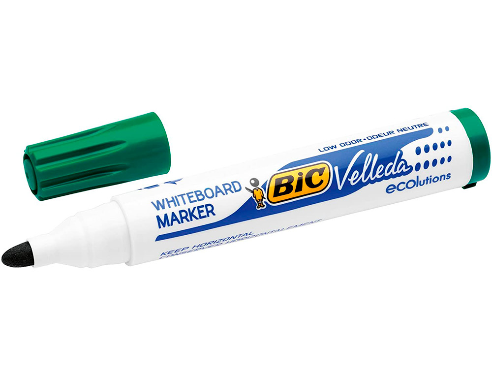 MARQUEUR BIC VELLEDA 1701 EFFAÇABLE POINTE OGIVE TRACÉ 1.5MM ENCRE BASE ALCOOL INODORE CORPS PLASTIQUE VERT