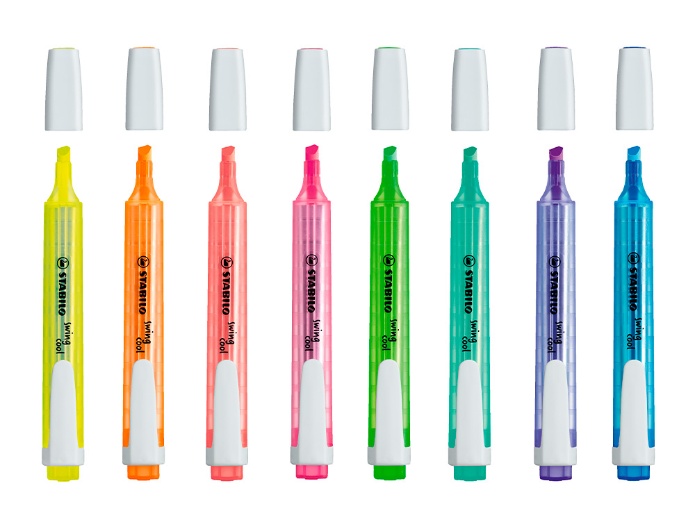 SURLIGNEUR STABILO SWING COOL MODLE DE POCHE AVEC AGRAFE TRAC 1/3MM ENCRE LIQUIDE PIGMENTE VISIBLE COLORIS ROSE