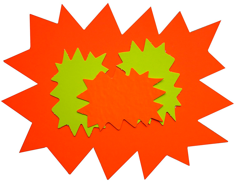 ÉTIQUETTE AFFICHAGE APLI AGIPA ÉCLATÉ NON EFFAÇABLE 80X120MM CARTON FLUO 780G ASSORTIMENT JAUNE/ORANGE LOT 50 UNITÉS