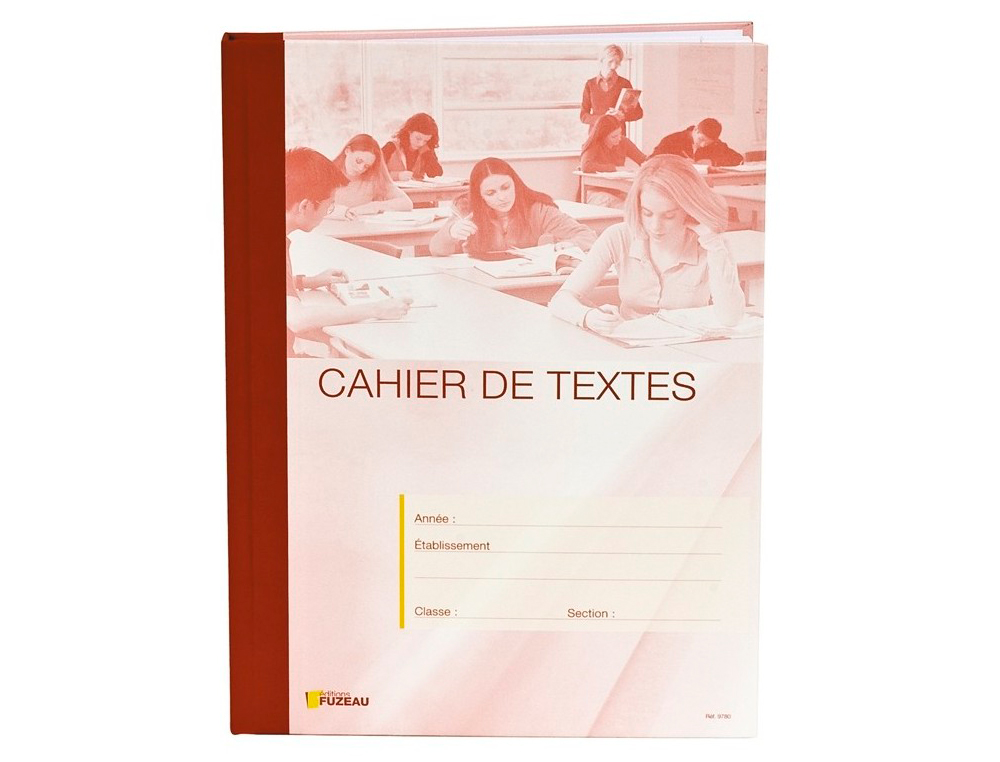 CAHIER TEXTES ÉDITIONS FUZEAU POUR ENSEIGNANTS COUVERTURE CARTONNÉE LISTE DISCIPLINES A4 21X29,7CM 5X5MM 232 PAGES