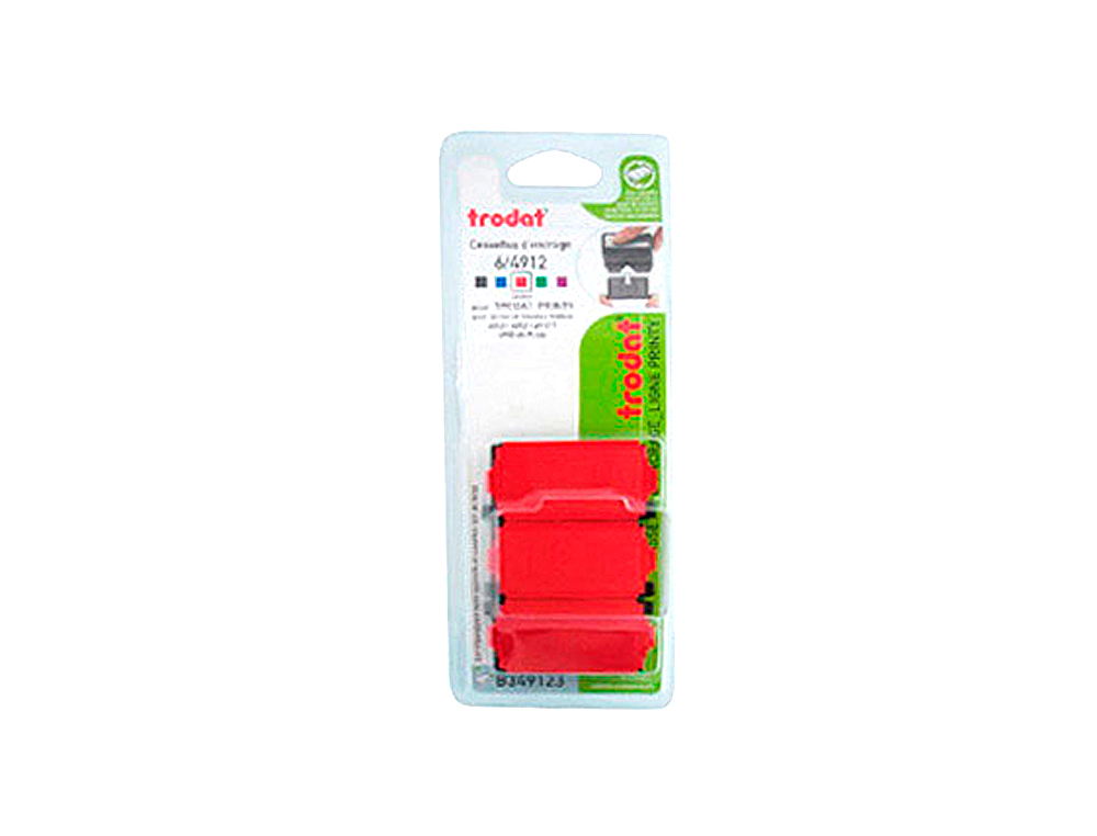 RECHARGE TAMPON TRODAT 4912/4812T/4952/4992/XPRINT ROUGE BLISTER 3 UNITÉS