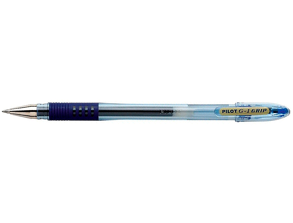 STYLO-BILLE PILOT G1 GRIP CRITURE MOYENNE 0.5MM ENCRE GEL RECHARGEABLE CORPS TRANSLUCIDE GRIP CAOUTCHOUC BLEU