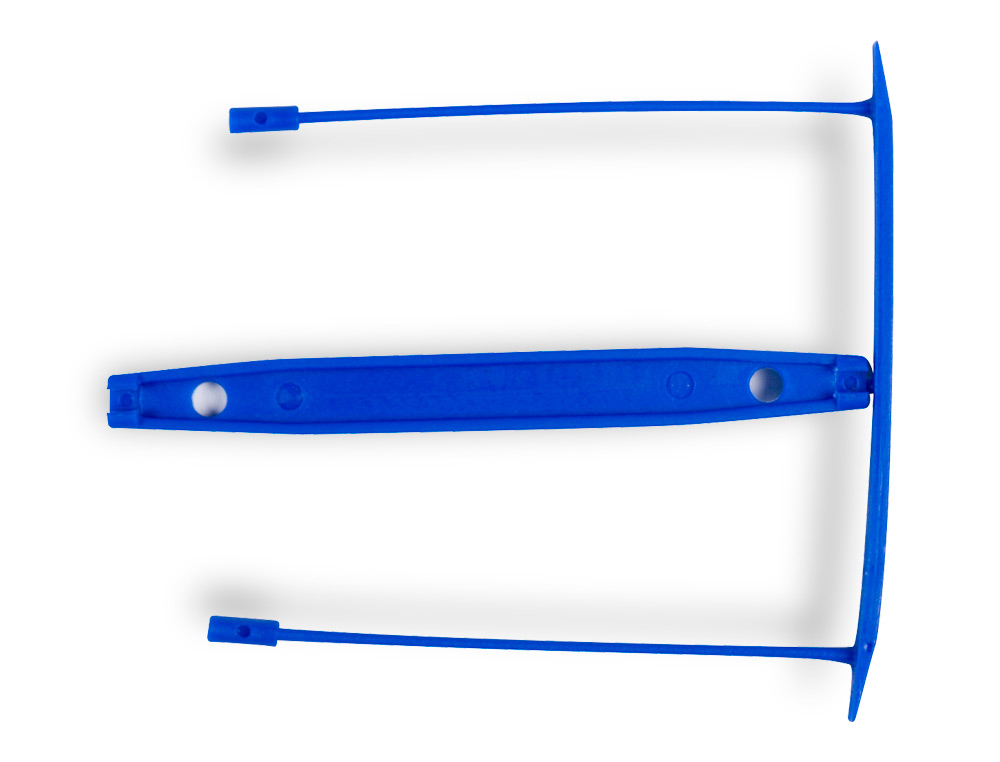 RELIEUR FASTENEUR Q-CONNECT PLASTIQUE E-CLIPS COULEUR BLEUE BOÎTE 100 UNITÉS