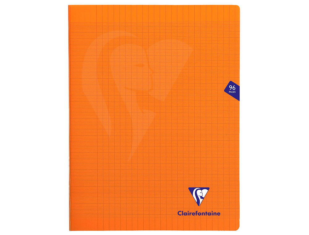 CAHIER PIQU CLAIREFONTAINE MIMESYS COUVERTURE POLYPROPYLNE A4+ 24X32CM 96 PAGES 90G RGLURE SYS COLORIS ORANGE