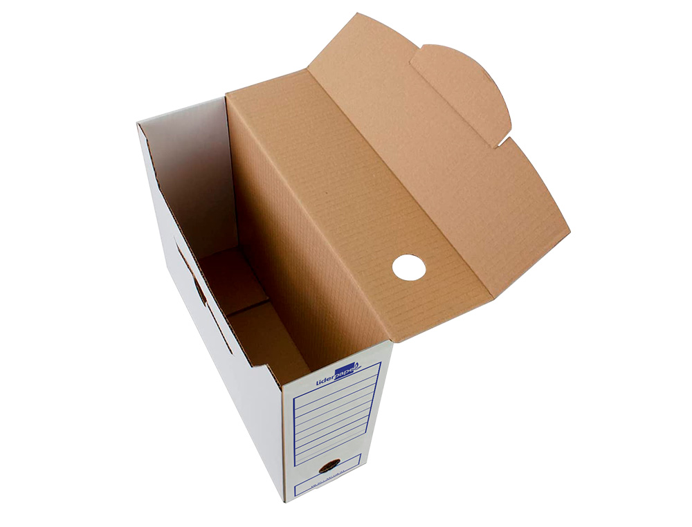 BOITE A ARCHIVES LIDERPAPEL CARTON RECYCLE 325G/M2 DOS 100MM 365X100X251MM COLORIS BLANC