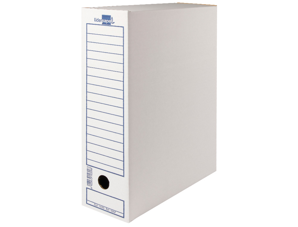 BOITE A ARCHIVES LIDERPAPEL CARTON RECYCLE 325G/M2 DOS 100MM 365X100X251MM COLORIS BLANC