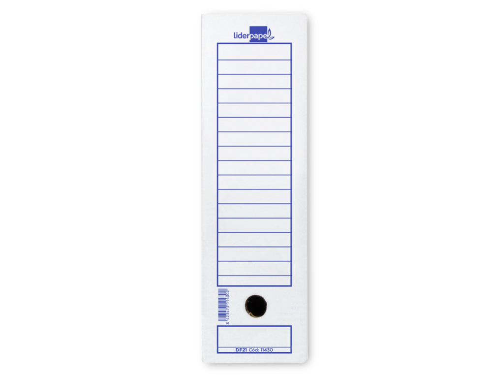 BOITE A ARCHIVES LIDERPAPEL CARTON RECYCLE 325G/M2 DOS 100MM 365X100X251MM COLORIS BLANC