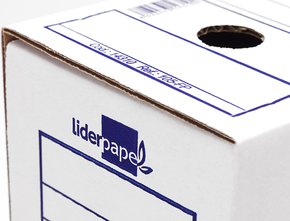 BOITE A ARCHIVES LIDERPAPEL CARTON RECYCLE 325G/M2 DOS 100MM 365X100X251MM COLORIS BLANC