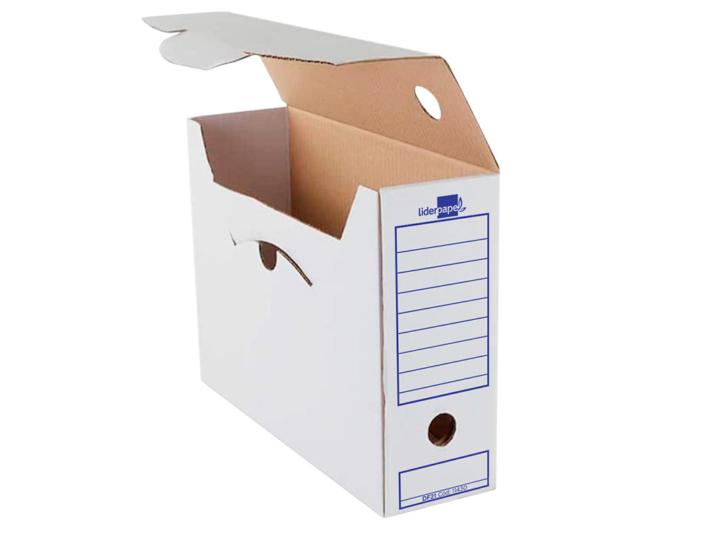 BOITE A ARCHIVES LIDERPAPEL CARTON RECYCLE 325G/M2 DOS 100MM 365X100X251MM COLORIS BLANC