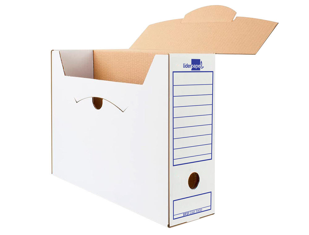 BOITE A ARCHIVES LIDERPAPEL CARTON RECYCLE 325G/M2 DOS 100MM 365X100X251MM COLORIS BLANC