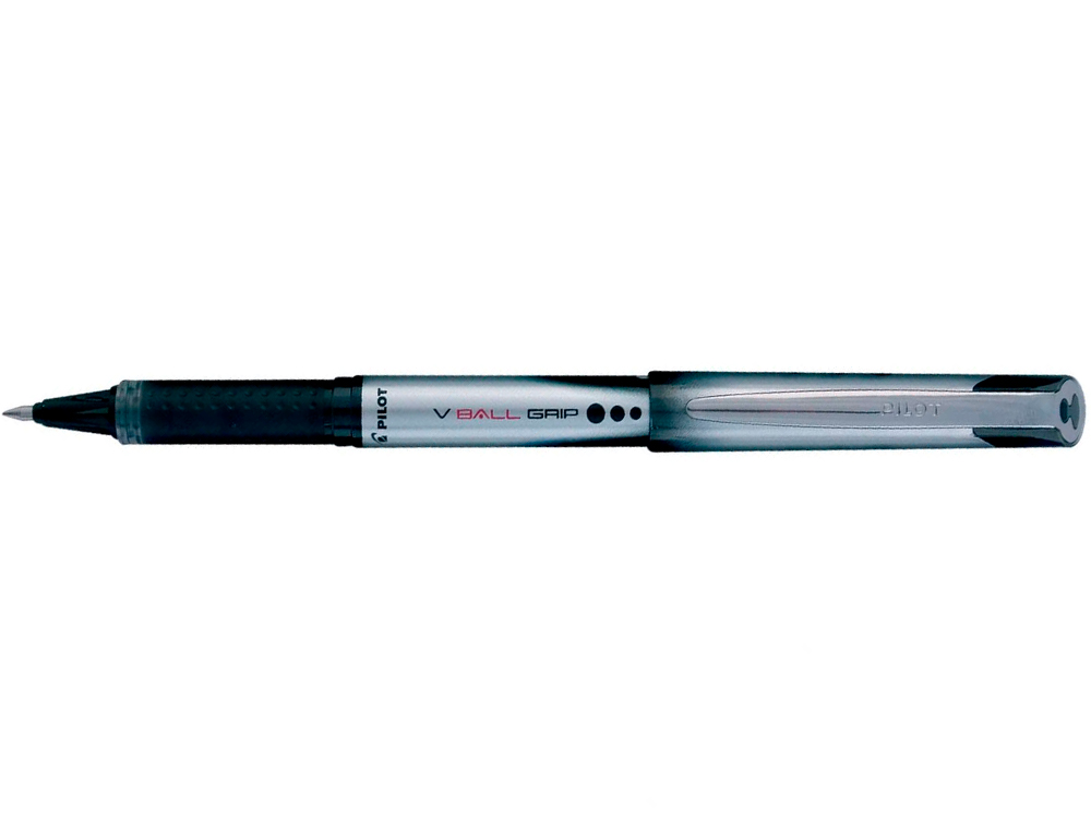 ROLLER PILOT VBALL GRIP ÉCRITURE MOYENNE 0.7MM POINTE ACIER INOXYDABLE NIVEAU ENCRE LIQUIDE VISIBLE GRIP CAOUTCHOUC NOIR