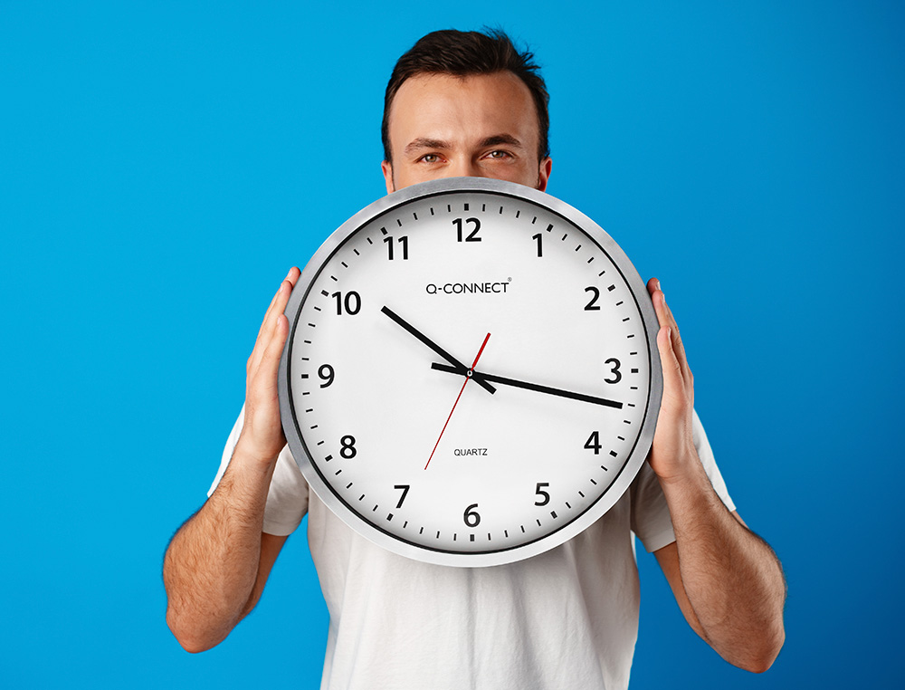 HORLOGE Q-CONNECT MURALE DESIGN ACTUEL GRANDE LISIBILIT 1 PILE AA NON FOURNIE DIAMTRE 60CM GRIS CHROM