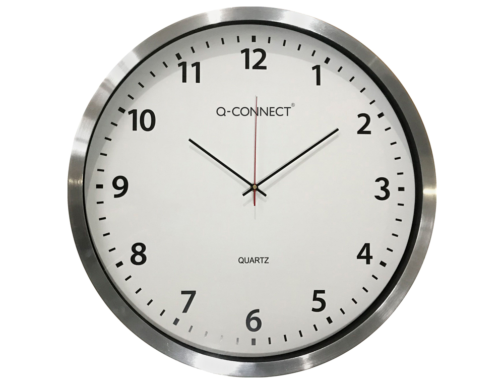 HORLOGE Q-CONNECT MURALE DESIGN ACTUEL GRANDE LISIBILIT 1 PILE AA NON FOURNIE DIAMTRE 60CM GRIS CHROM