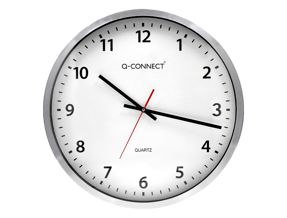 HORLOGE Q-CONNECT MURALE DESIGN ACTUEL GRANDE LISIBILIT 1 PILE AA NON FOURNIE DIAMTRE 60CM GRIS CHROM