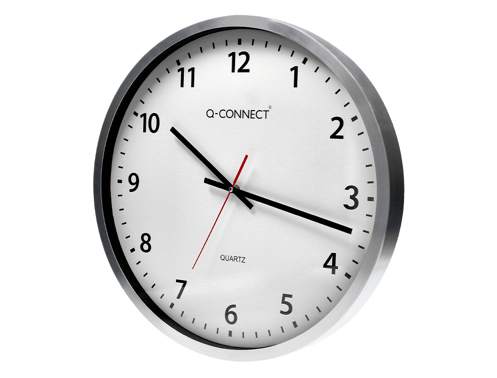 HORLOGE Q-CONNECT MURALE DESIGN ACTUEL GRANDE LISIBILIT 1 PILE AA NON FOURNIE DIAMTRE 60CM GRIS CHROM
