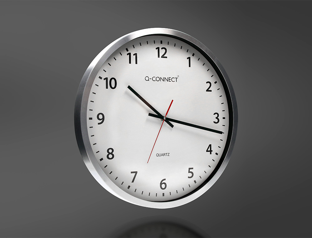 HORLOGE Q-CONNECT MURALE DESIGN ACTUEL GRANDE LISIBILIT 1 PILE AA NON FOURNIE DIAMTRE 60CM GRIS CHROM