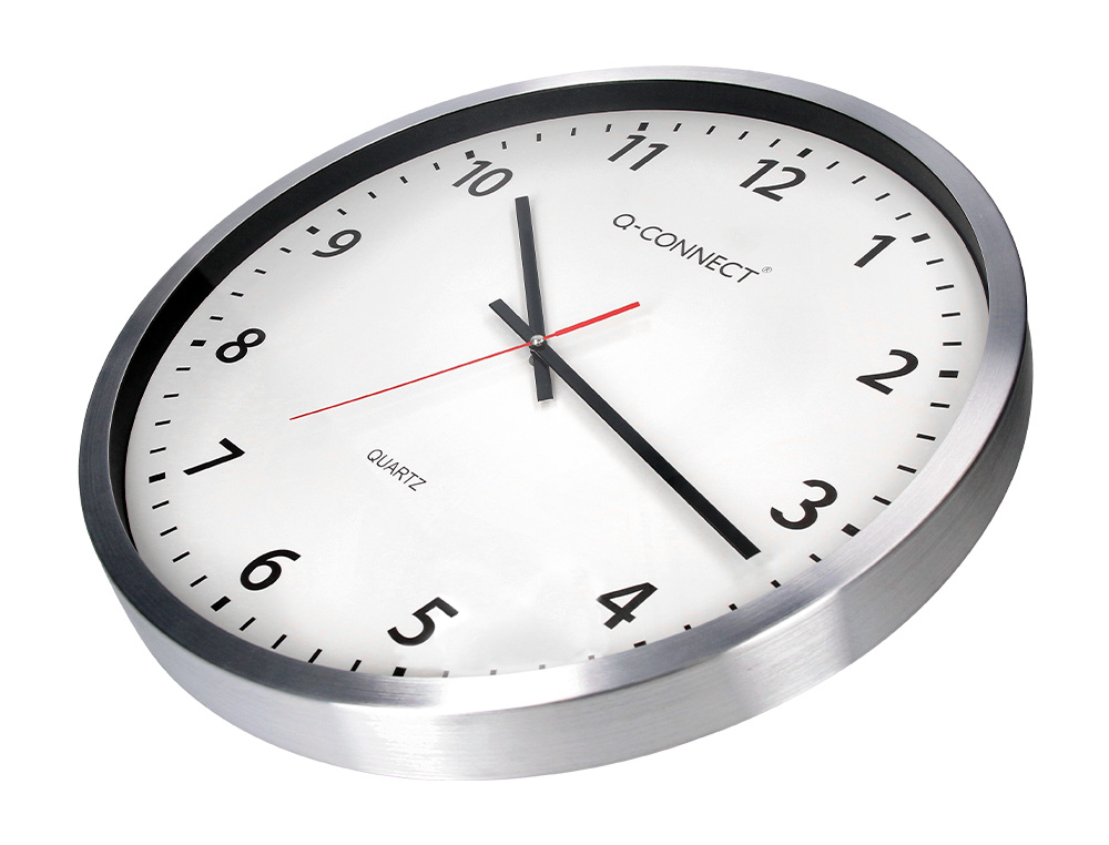 HORLOGE Q-CONNECT MURALE DESIGN ACTUEL GRANDE LISIBILIT 1 PILE AA NON FOURNIE DIAMTRE 60CM GRIS CHROM
