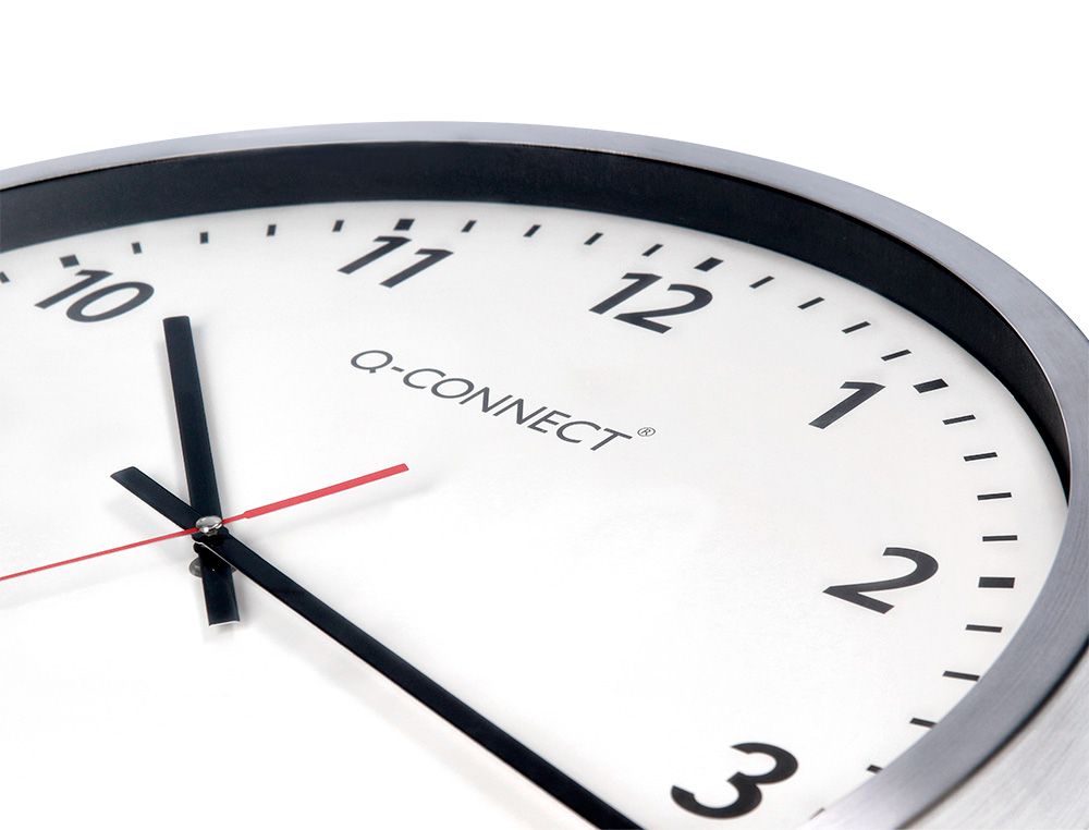 HORLOGE Q-CONNECT MURALE DESIGN ACTUEL GRANDE LISIBILIT 1 PILE AA NON FOURNIE DIAMTRE 60CM GRIS CHROM