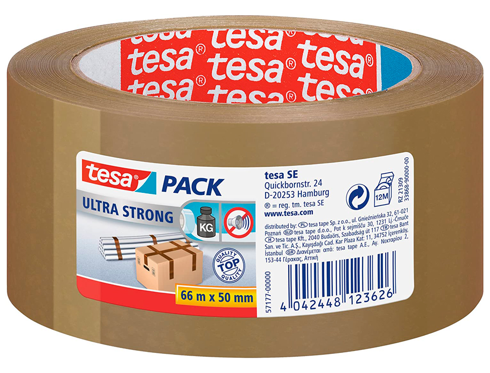 RUBAN ADHSIF TESAPACK STRONG EMBALLAGE POLYPROPYLNE SOLIDE RSISTANT DCHIREMENT SILENCIEUX 50MMX66M HAVANE