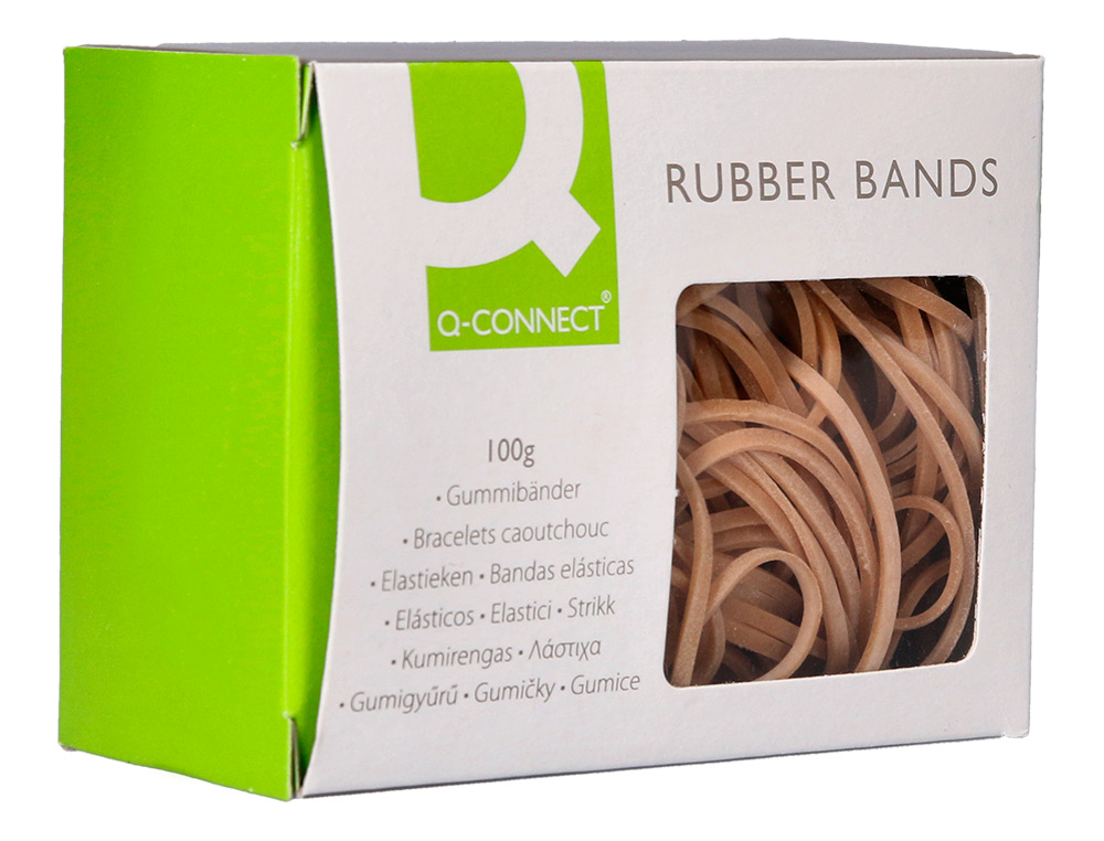 BRACELET CAOUTCHOUC Q-CONNECT N.6 60X3MM BOÎTE FENÊTRE DE 100G