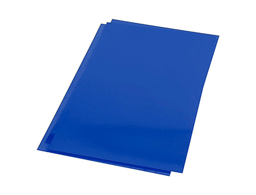 PLAT COUVERTURE Q-CONNECT PVC 180 MICRONS A4 RELIEURS SPIRALES PEIGNES ANNEAUX COLORIS BLEU BOÎTE 100 UNITÉS