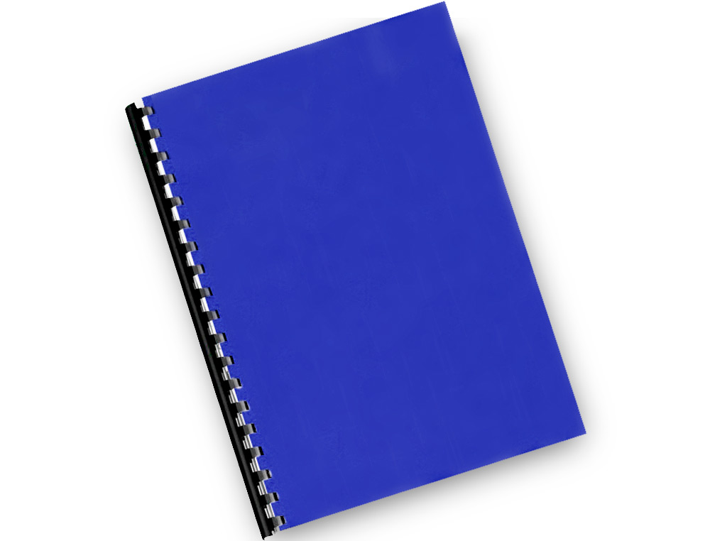 PLAT COUVERTURE Q-CONNECT PVC 180 MICRONS A4 RELIEURS SPIRALES PEIGNES ANNEAUX COLORIS BLEU BOÎTE 100 UNITÉS