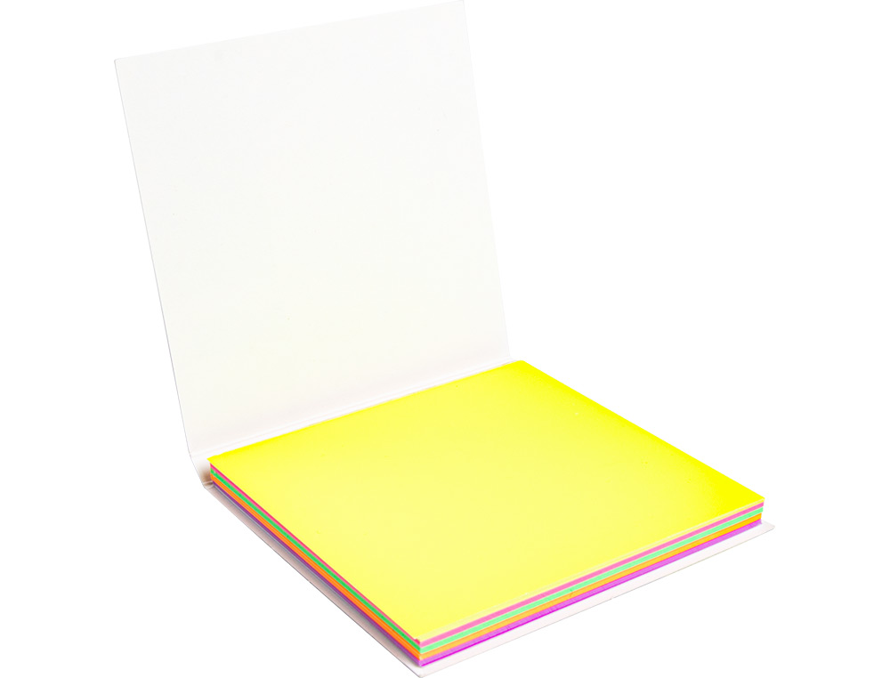 BLOC NOTES Q-CONNECT QUICK NOTES 70X70MM 100F ELECTRO STATIQUES REPOSITIONABLES COLORIS NEON
