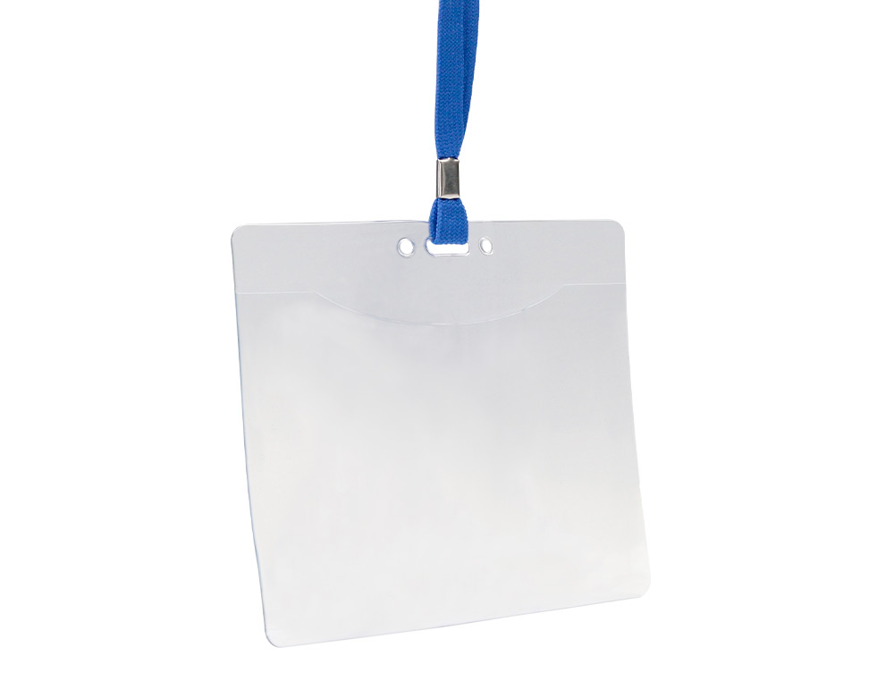 BADGE Q-CONNECT LACET PVC INTERIEUR CARTE BLANCHE FORMAT A6 154X127MM