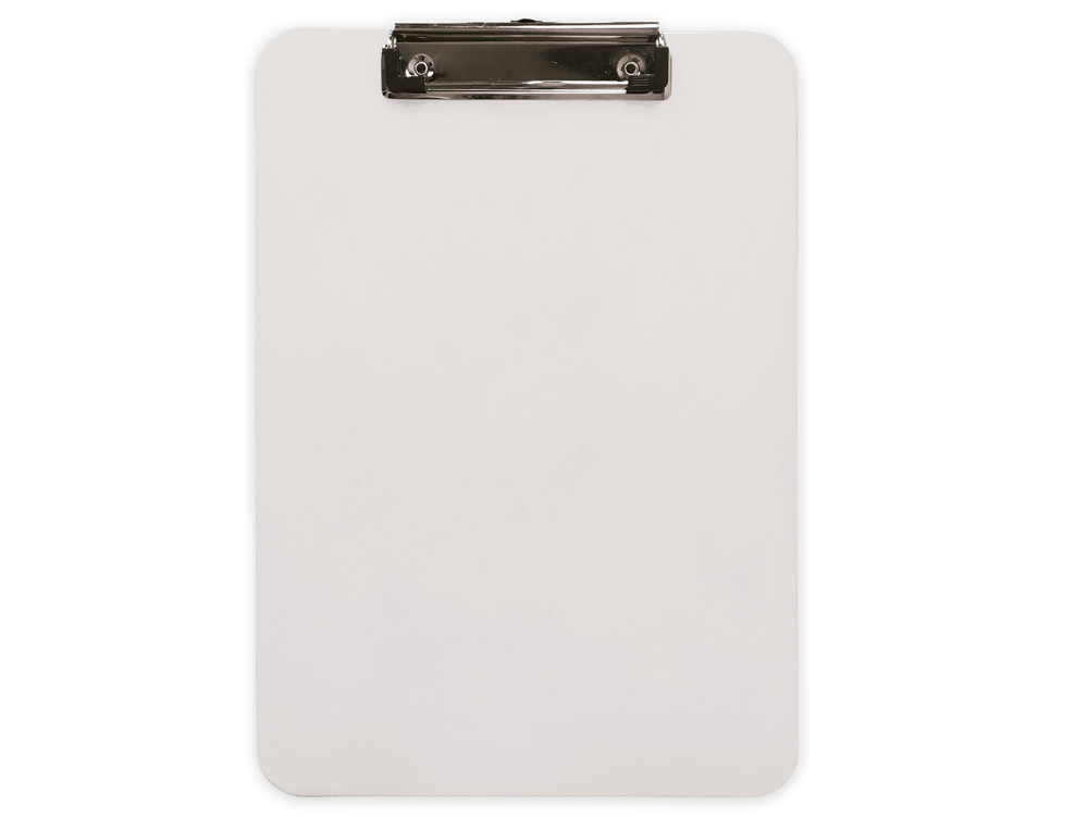 PORTE-BLOC Q-CONNECT PLASTIQUE RIGIDE EPAISSEUR 2,5MM A4 210X297MM PINCE METALLIQUE COLORIS BLANC