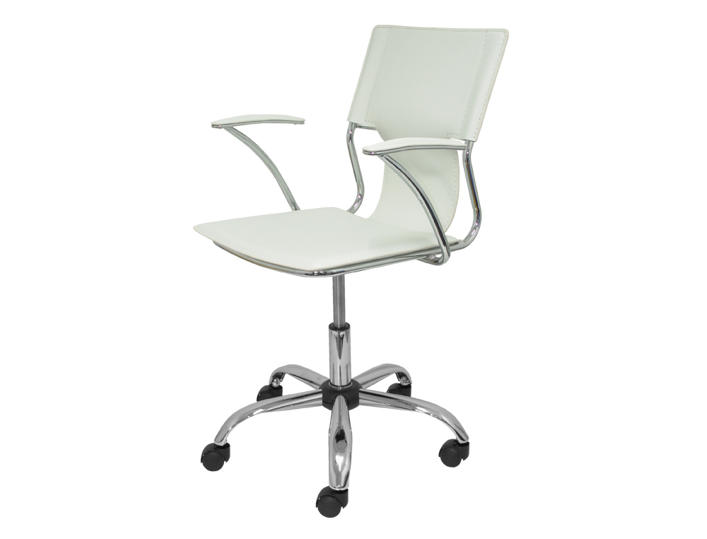 CHAISE BUREAU Q-CONNECT ROTATIVE MAXIMUM SUPPORTE     100KG DIM. 860+90X550X560MM   SIMILI CUIR COLORIS BLANC
