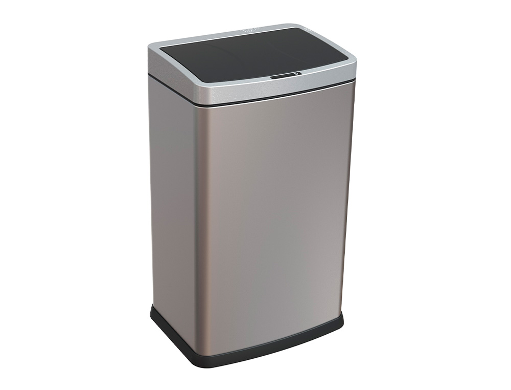 POUBELLE Q-CONNECT METALLIQUE OUVERTURE AUTOMATIQUE CAPACITE 60L