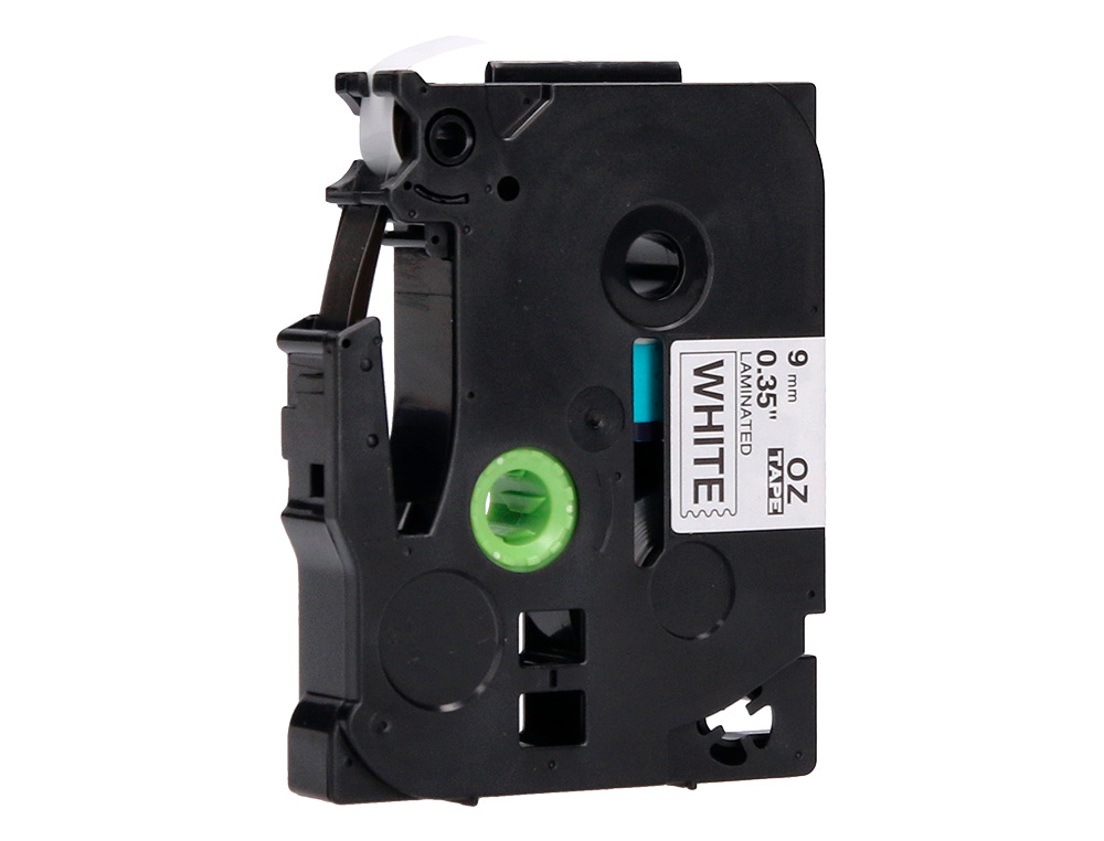 RUBAN TITREUSE Q-CONNECT TZE-221 BLANC-NOIR 9 MM X 8   MT OZE-221