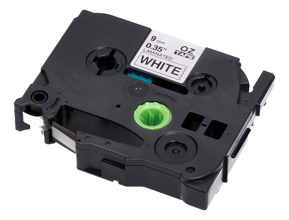 RUBAN TITREUSE Q-CONNECT TZE-221 BLANC-NOIR 9 MM X 8   MT OZE-221
