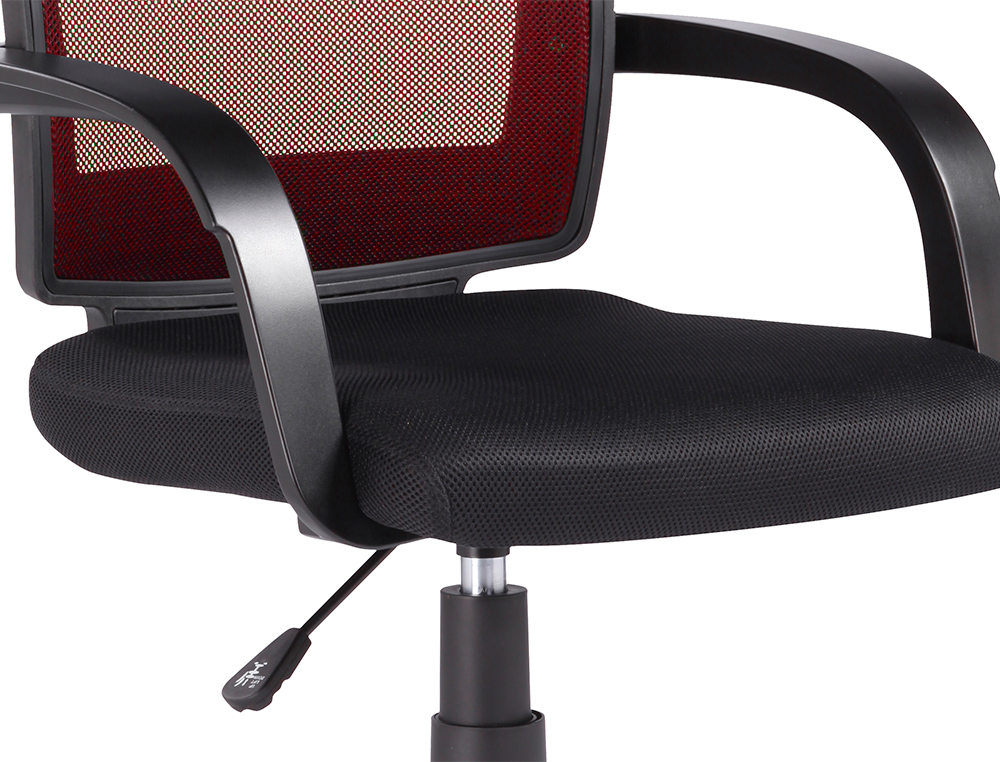 CHAISE BUREAU Q-CONNECT ROTATIVE BASE NYLON MAILLE MAXIMUM SUPPORTE 120KG 900+100X560X570MM ROUGE