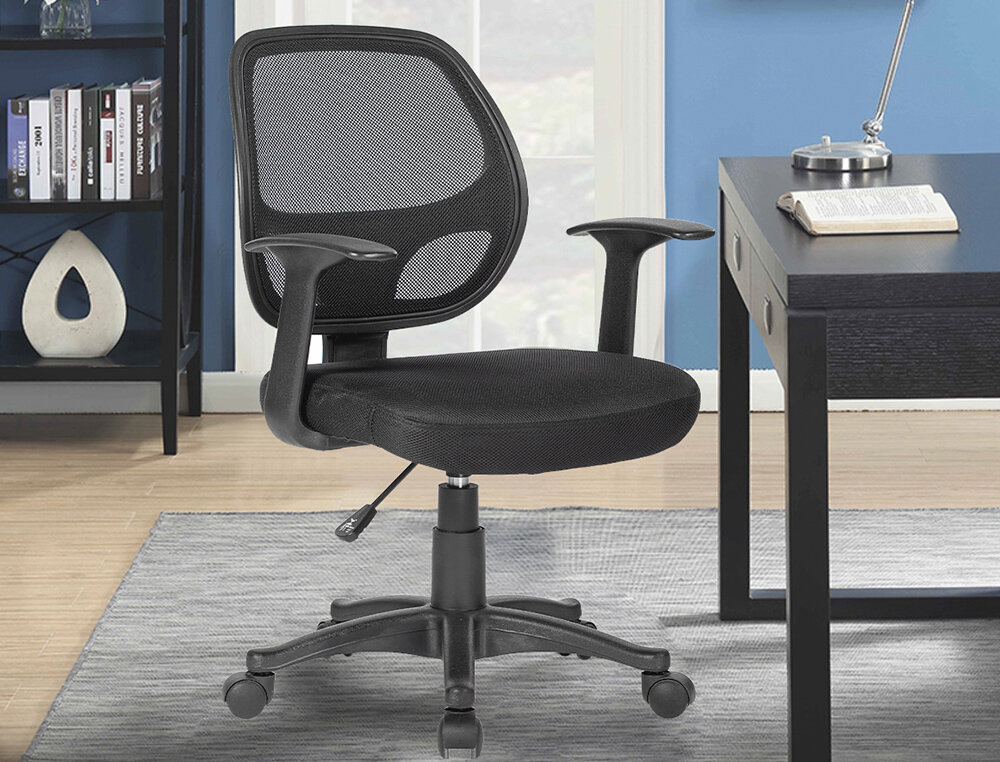 CHAISE BUREAU Q-CONNECT ROTATIVE BASE NYLON MAILLE MAXIMUM SUPPORTE 120KG 870+120X550X590MM COLORIS NOIR
