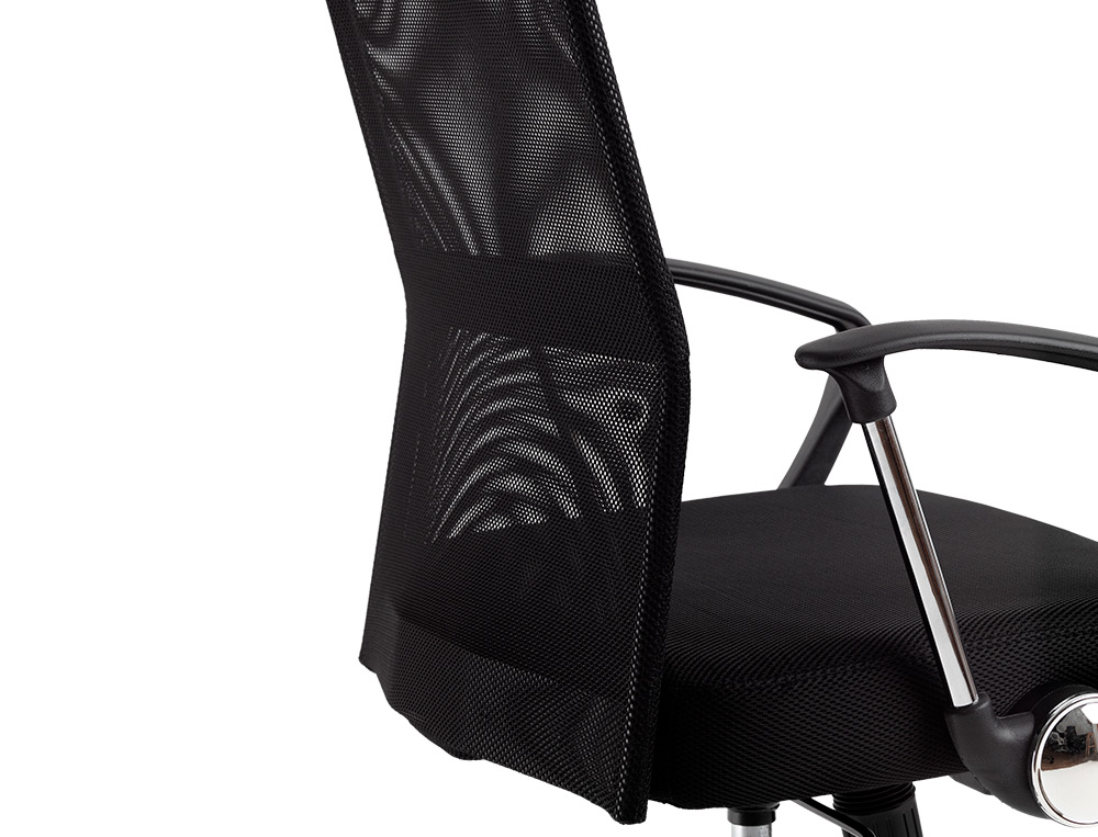CHAISE DIRECTION Q-CONNECT IMITATION CUIR ET MAILLE BASE METAL MAXIMUM SUPPORTE 130KG 1110+100X640X610MM NOIR