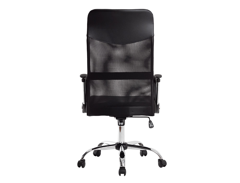 CHAISE DIRECTION Q-CONNECT IMITATION CUIR ET MAILLE BASE METAL MAXIMUM SUPPORTE 130KG 1110+100X640X610MM NOIR