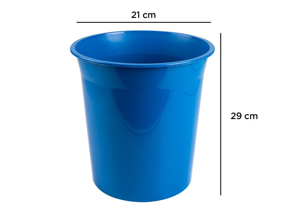 CORBEILLE PAPIER Q-CONNECT PLASTIQUE RESISTANT 13L       275X285MM COLORIS BLEU OPAQUE