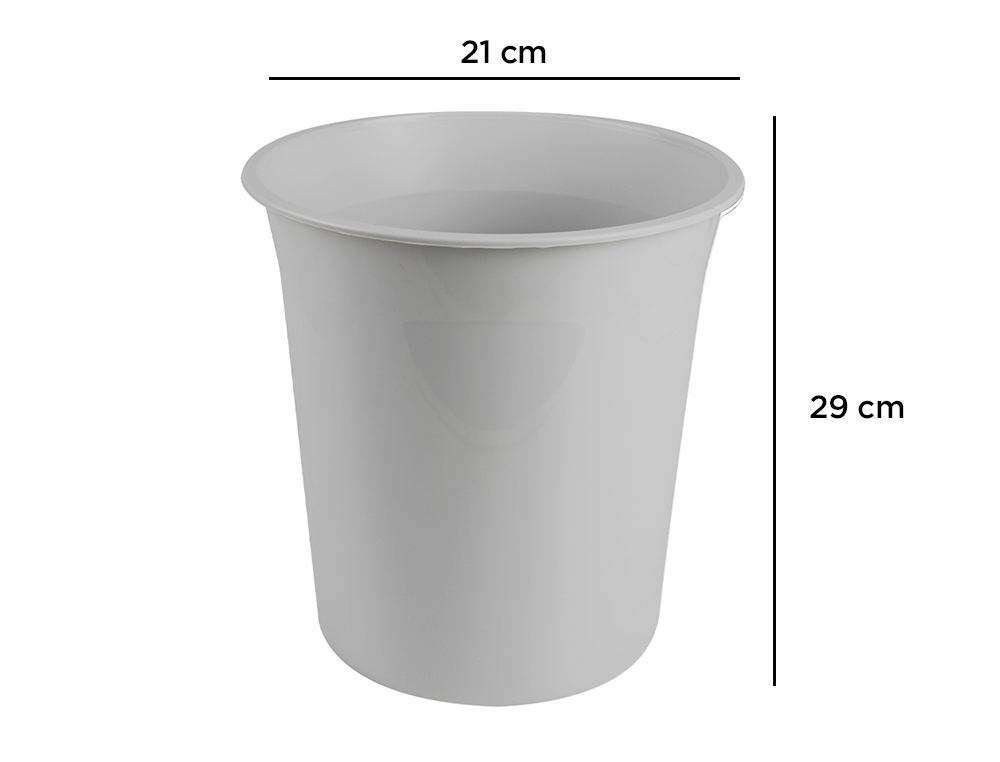 CORBEILLE PAPIER Q-CONNECT PLASTIQUE RESISTANT 13L       275X285MM COLORIS GRIS OPAQUE