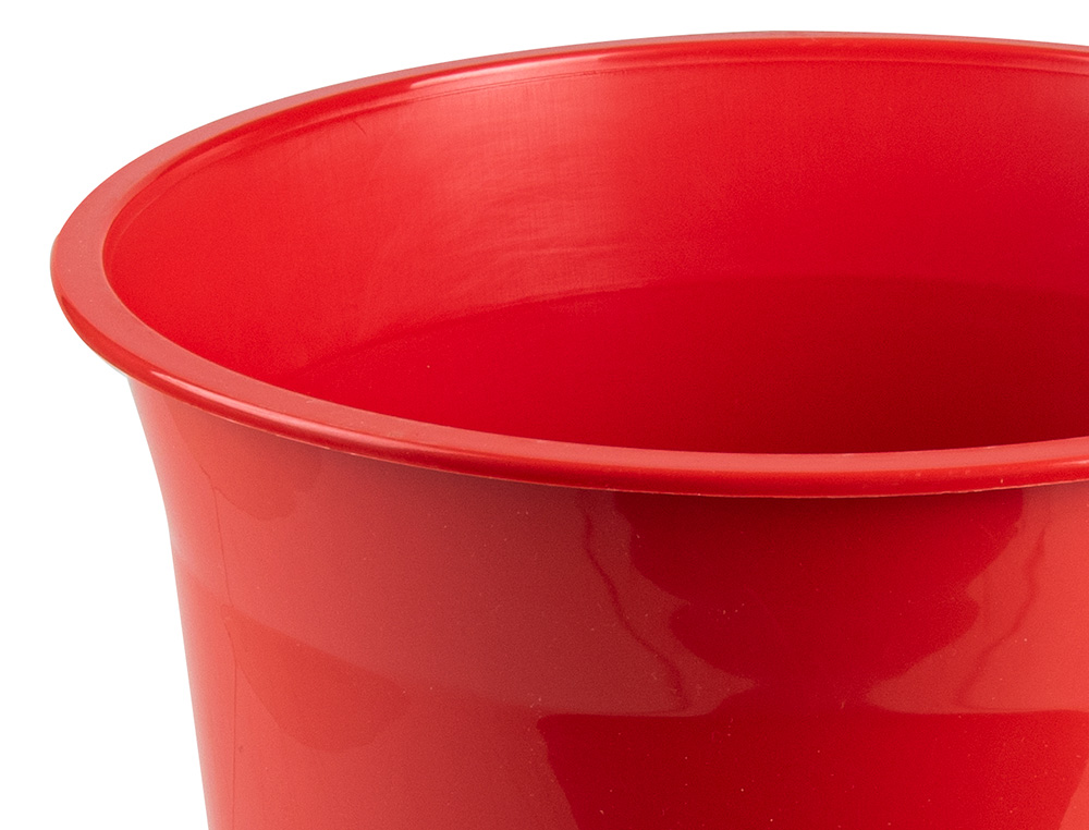 CORBEILLE PAPIER Q-CONNECT PLASTIQUE RESISTANT 13L       275X285MM COLORIS ROUGE       OPAQUE
