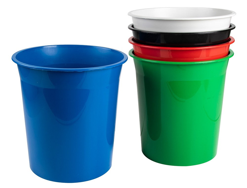 CORBEILLE PAPIER Q-CONNECT PLASTIQUE RESISTANT 13L       275X285MM COLORIS ROUGE       OPAQUE