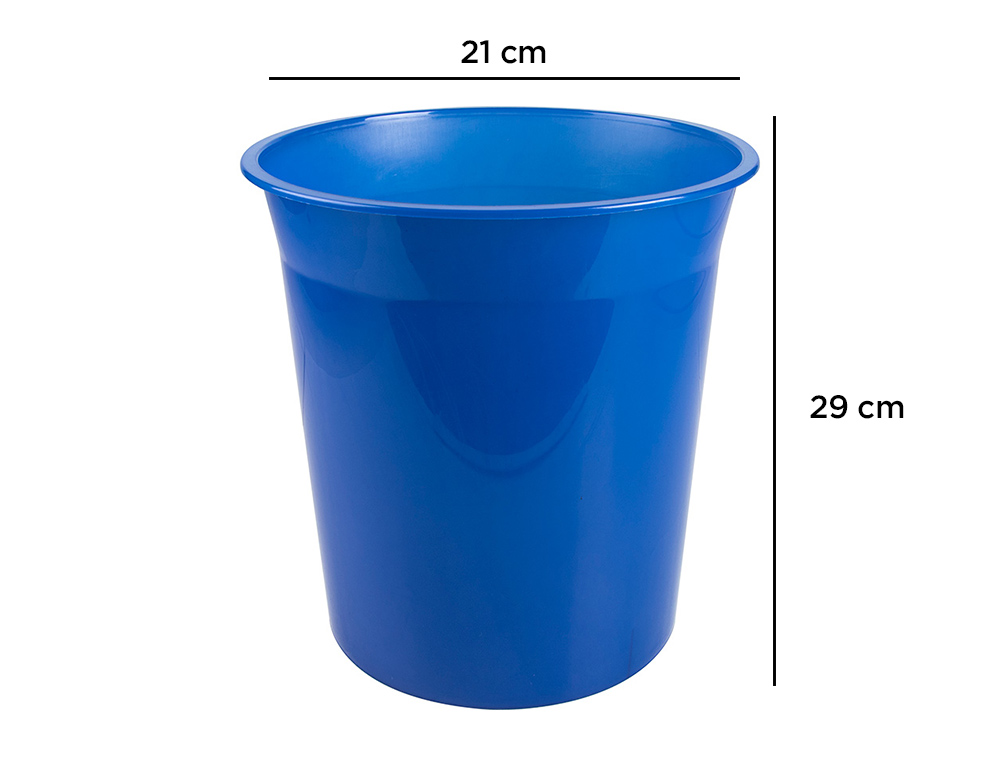 CORBEILLE PAPIER Q-CONNECT PLASTIQUE RESISTANT 13L 275X285MM COLORIS BLEU TRANSLUCIDE